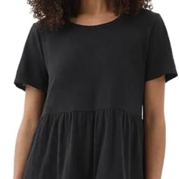 GAP ForeverSoft Black Relaxed Tiered Mini Dress/NWT/S - Picture 2 of 10